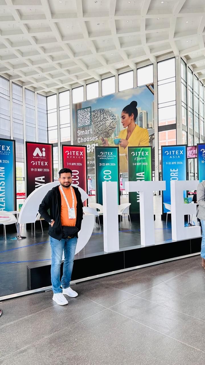 At the GITEX Europe Berlin 2025 venue with the giant GITEX letters showcasing global editions